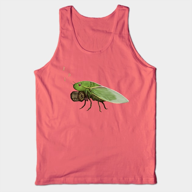 Cicada Playing a Squeezebox Tank Top by Sophie Corrigan